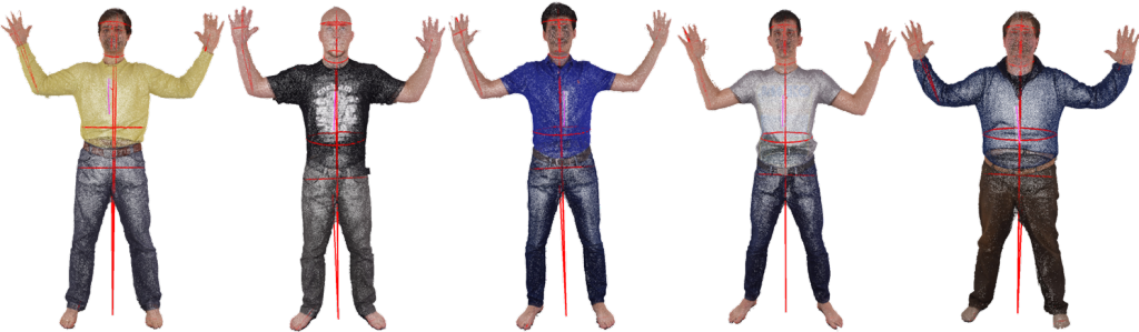 Extracted anthropometric measurements (Wasenmüller et al., 3DBST 2015)